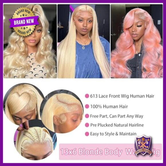 13x6 Lace Front Human Hair Wig Body Wave 28 Inch Glueless Pre Plucked